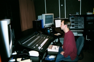 Ryan Sorenson in the sound booth